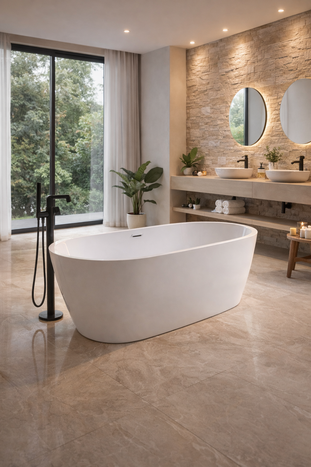 Modern freestanding bathtub Sanitec Marilyn model
