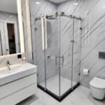 Frameless shower enclosure 80x80 with 8mm glass