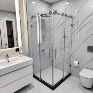 Frameless shower enclosure 80x80 with 8mm glass