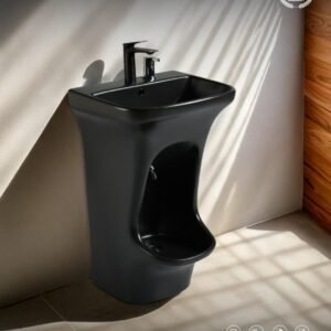 Black ablution basin Italian standard ceramic