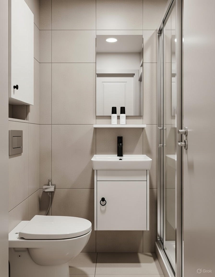 Starvoll BC-02 Small Vanity Counter Basin with Cabinet & Mirror – 43×36 cm - Image 2