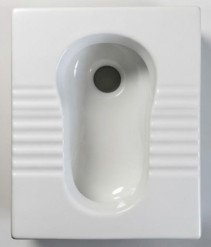 Areej A-402 ceramic squat pan WC white glossy finish