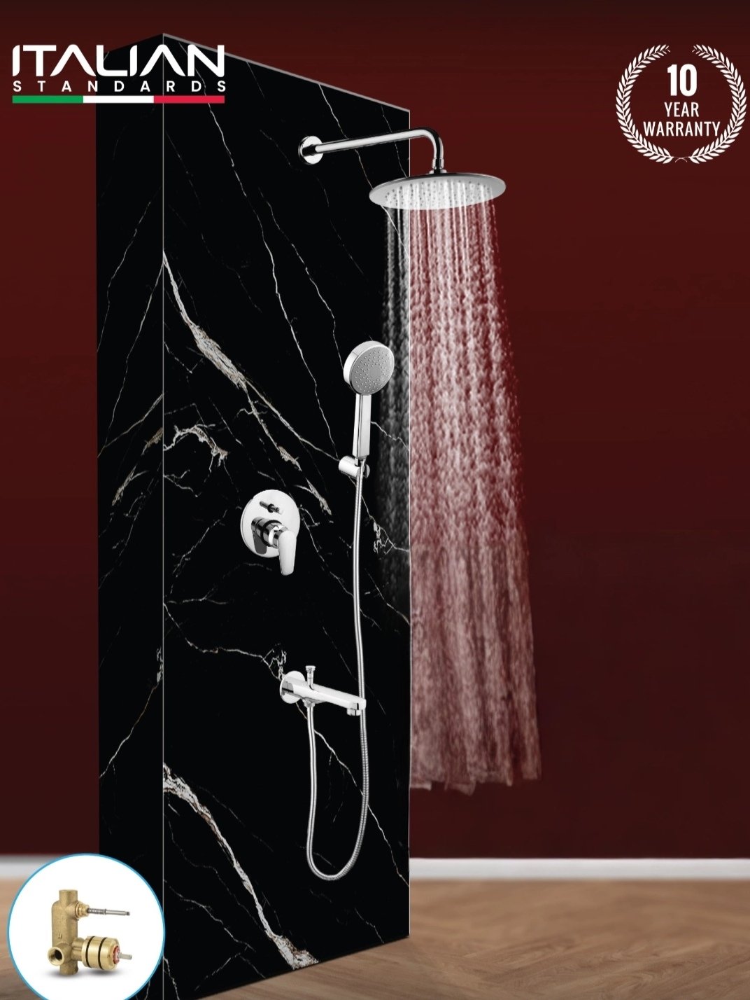 Italian Standard Pro R 3 way concealed shower set