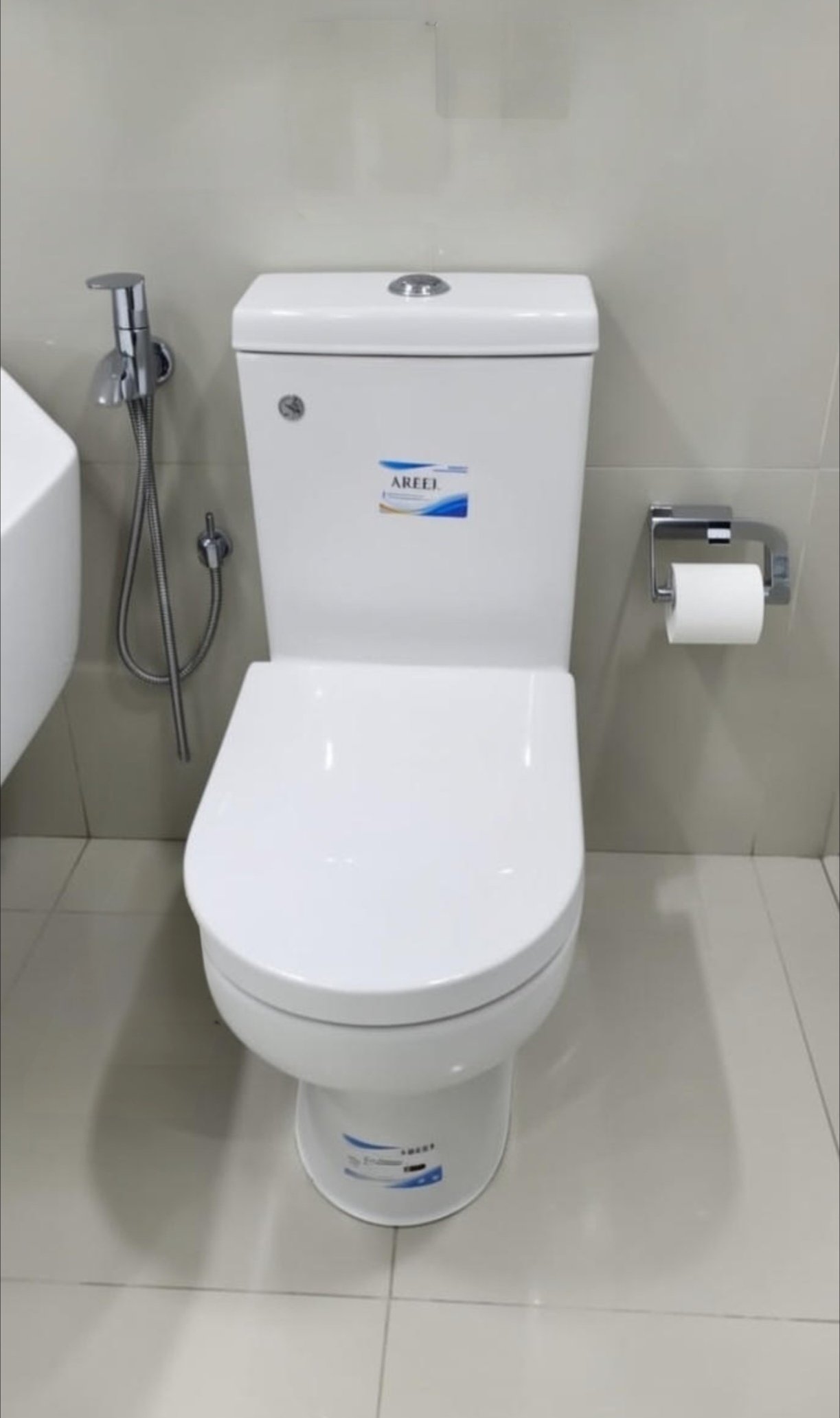 Areej A-3005 One-Piece WC | Large Size Porcelain Toilet | S-Trap | White - Image 2